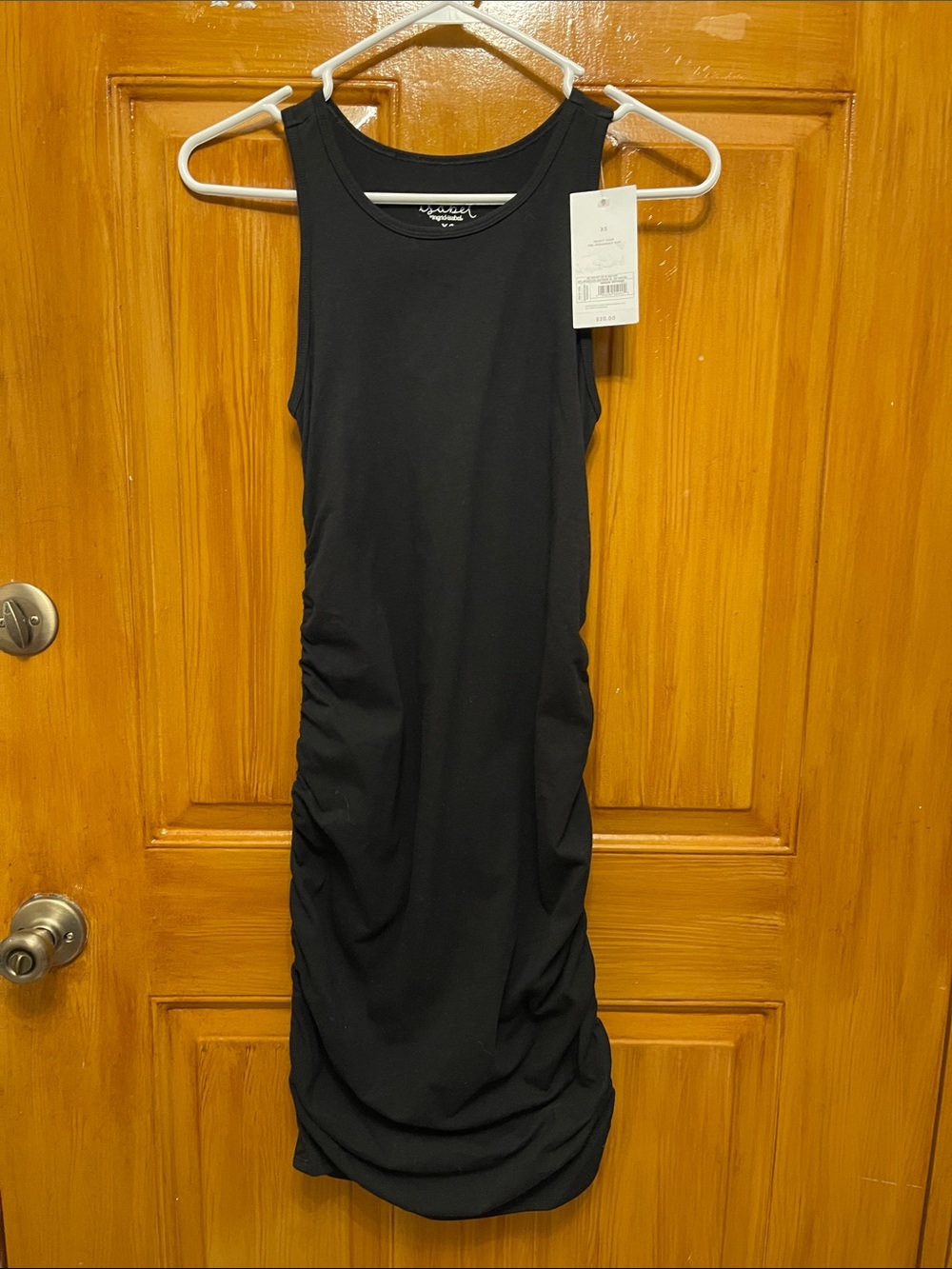 Sleeveless Black Ruched maternity dress